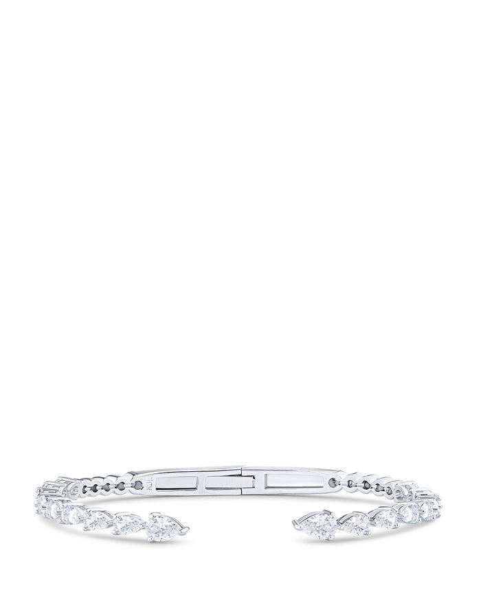 Pear CZ Open Bracelet