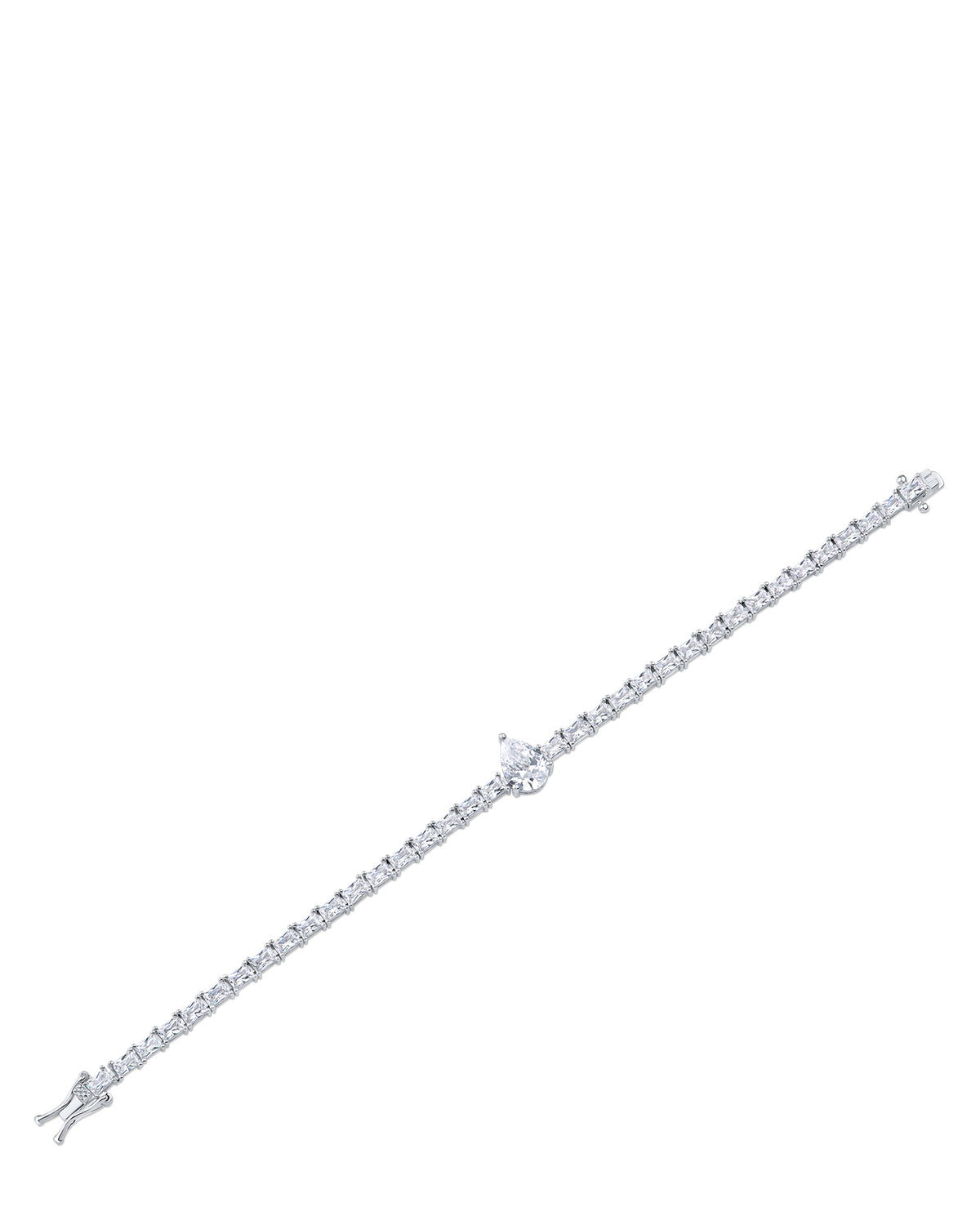 Pear CZ Center Tennis Bracelet
