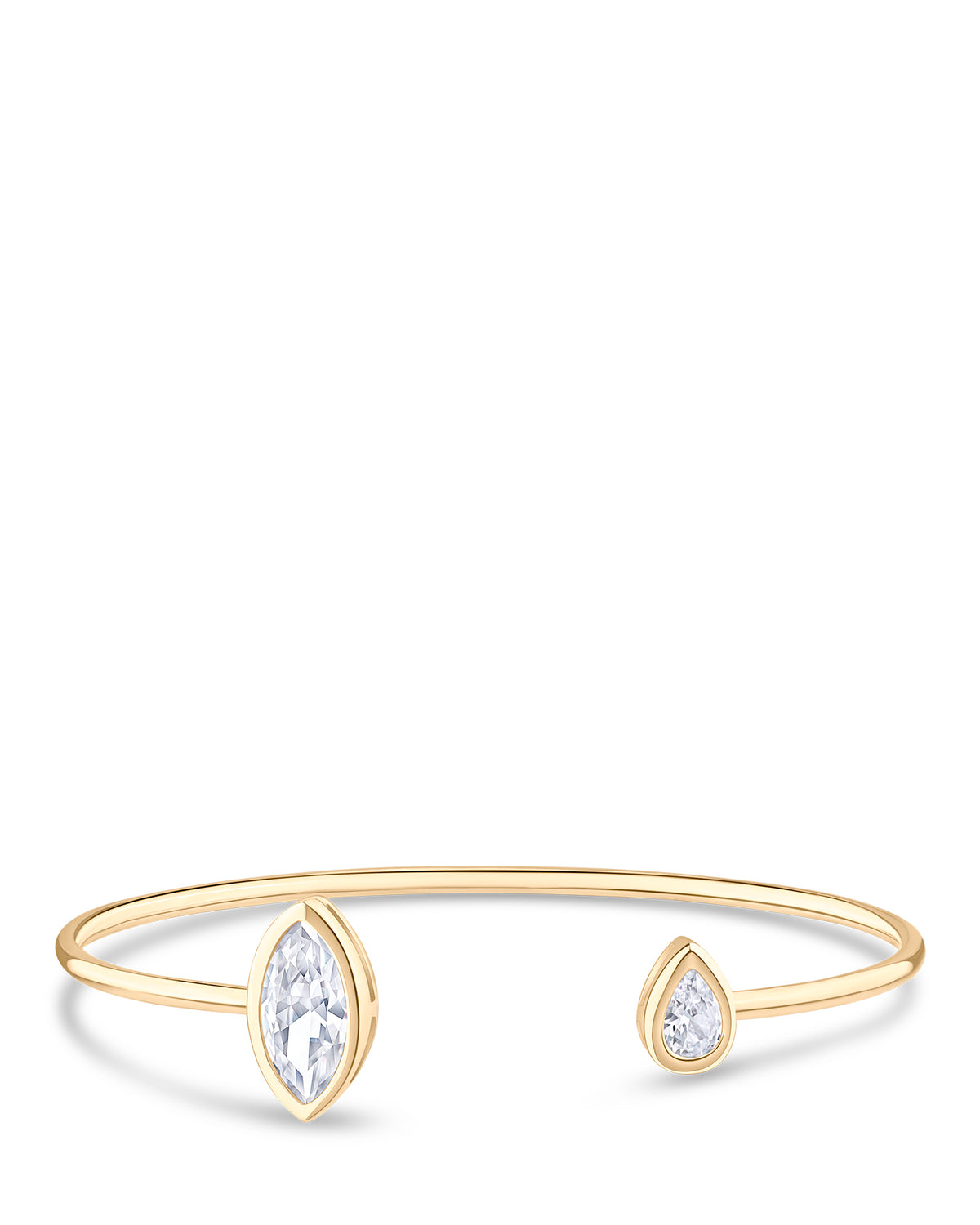 Pear & Marquise CZ Open Cuff Bracelet