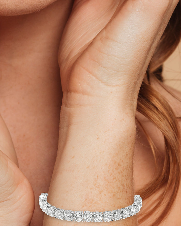 Round Statement CZ Tennis Bracelet