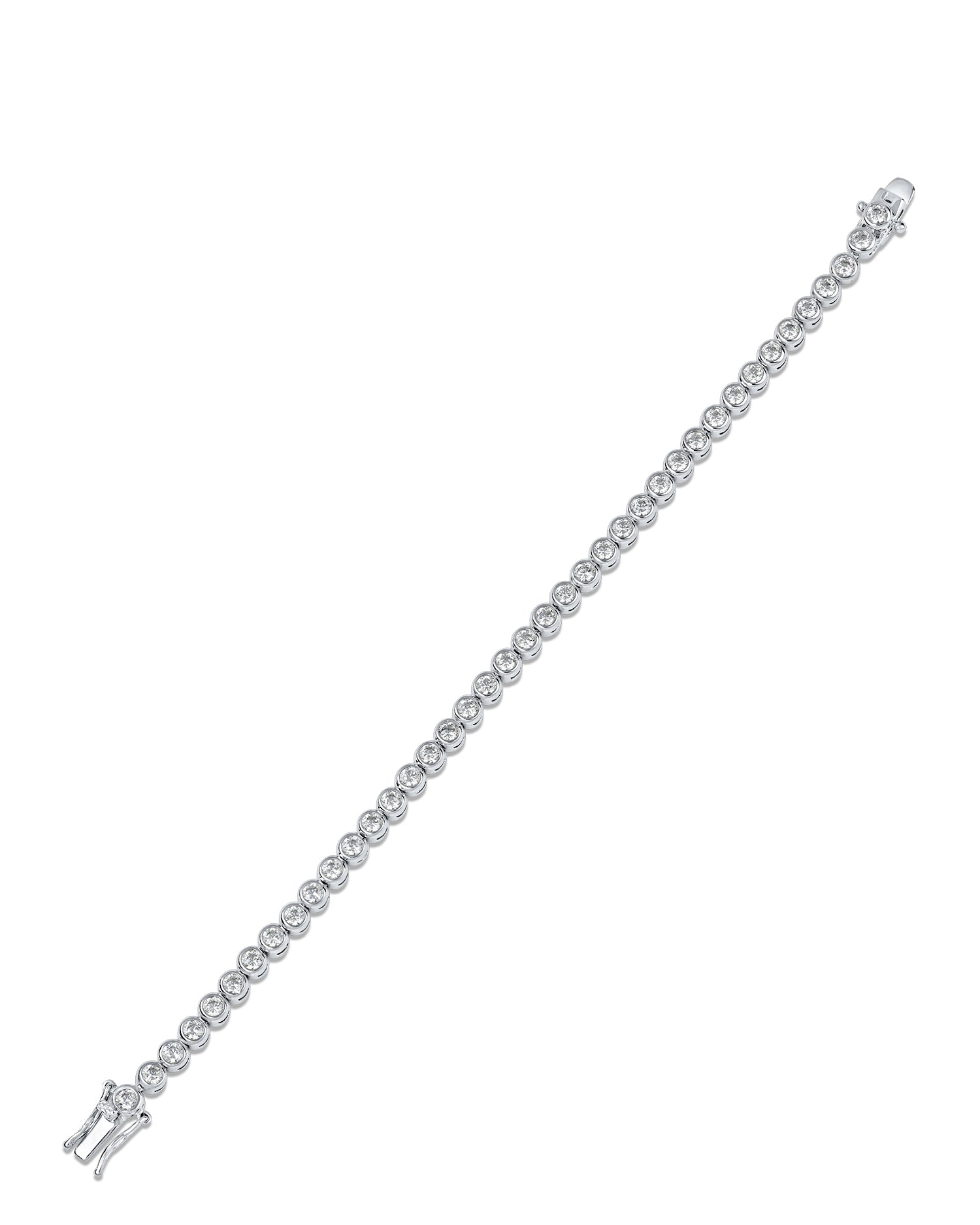 Round CZ Bezel Set Bracelet