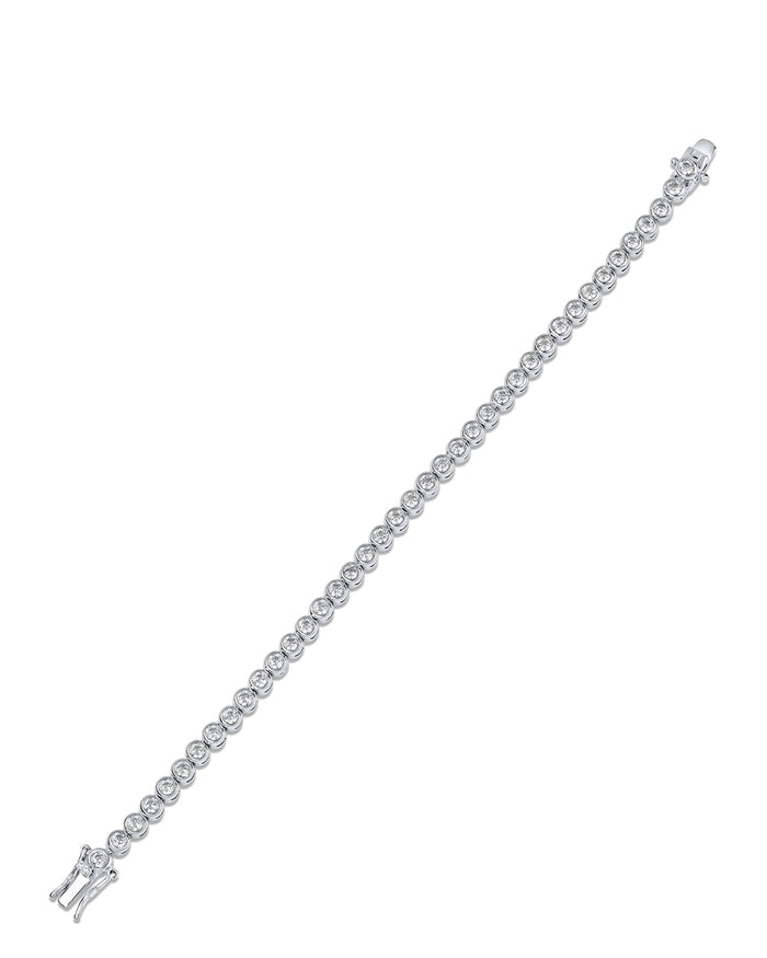 Round CZ Bezel Set Bracelet