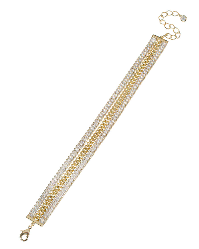 Baguette CZ and Chain Bracelet