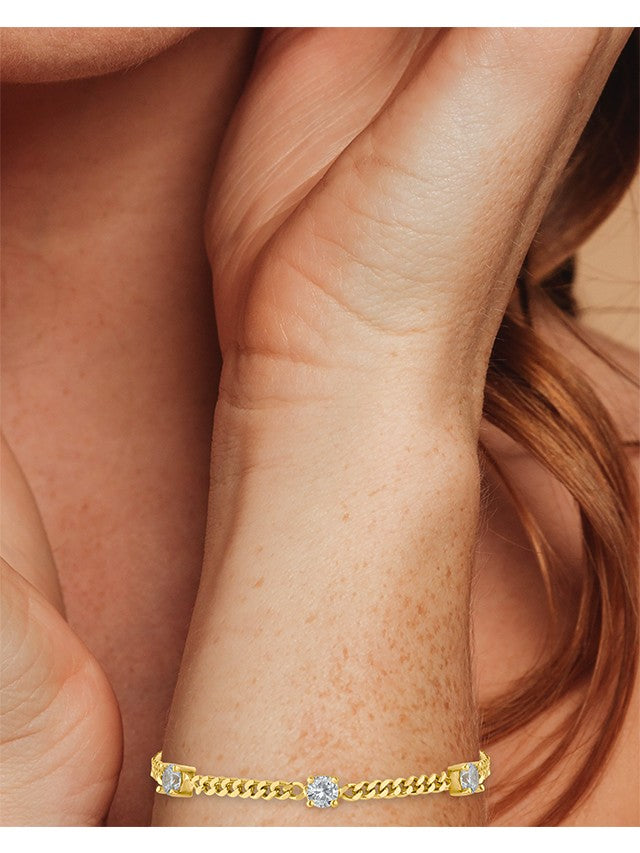 Round CZ Chain Bracelet