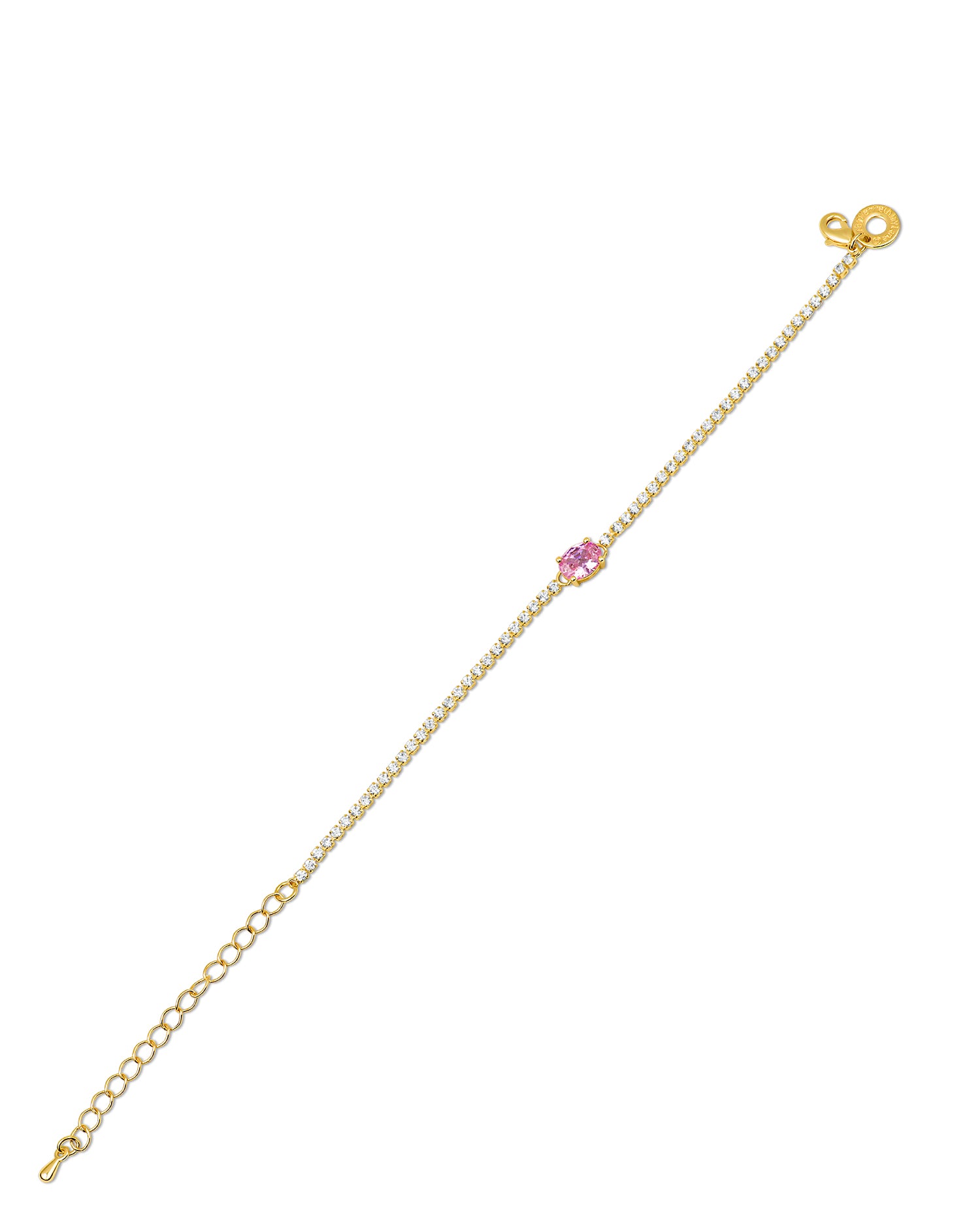 Oval Pink CZ Bracelet