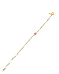 Oval Pink CZ Bracelet