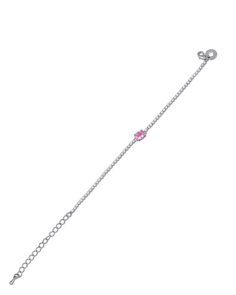 Oval Pink CZ Bracelet