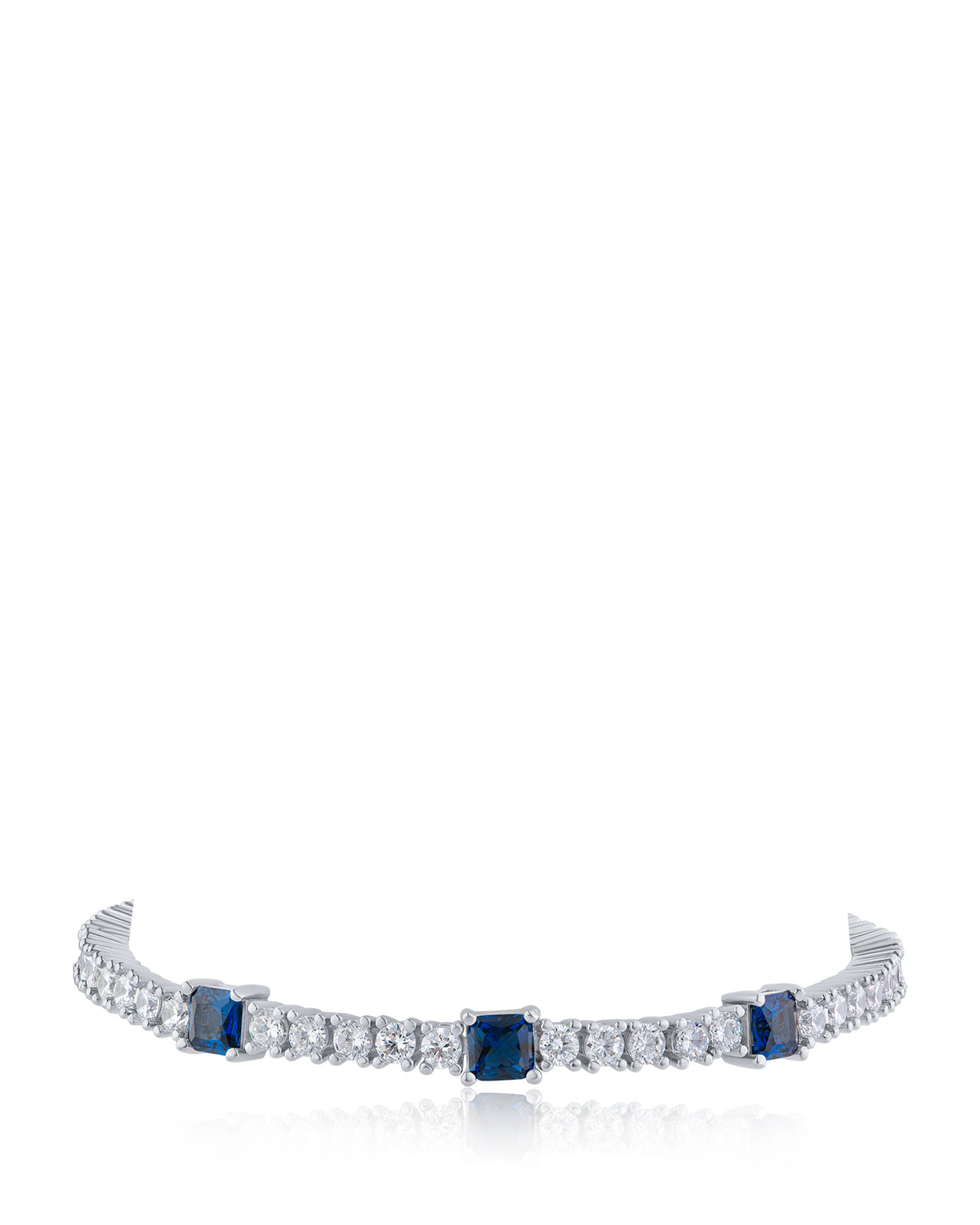 Sapphire-Tone CZ Tennis Bracelet