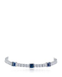 Sapphire-Tone CZ Tennis Bracelet