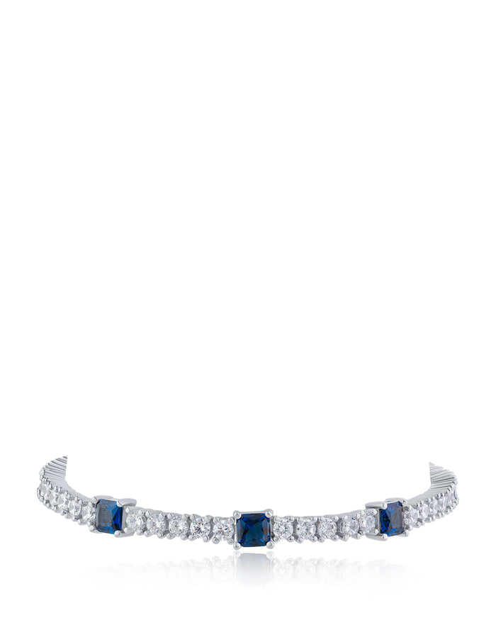 Sapphire-Tone CZ Tennis Bracelet
