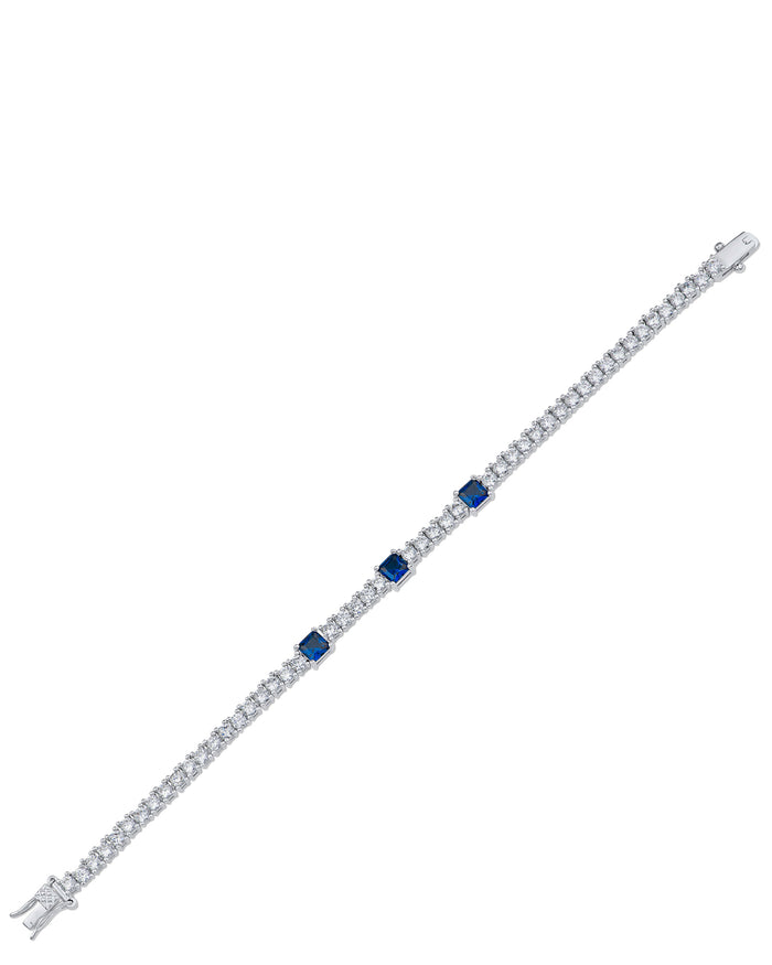 Sapphire-Tone CZ Tennis Bracelet