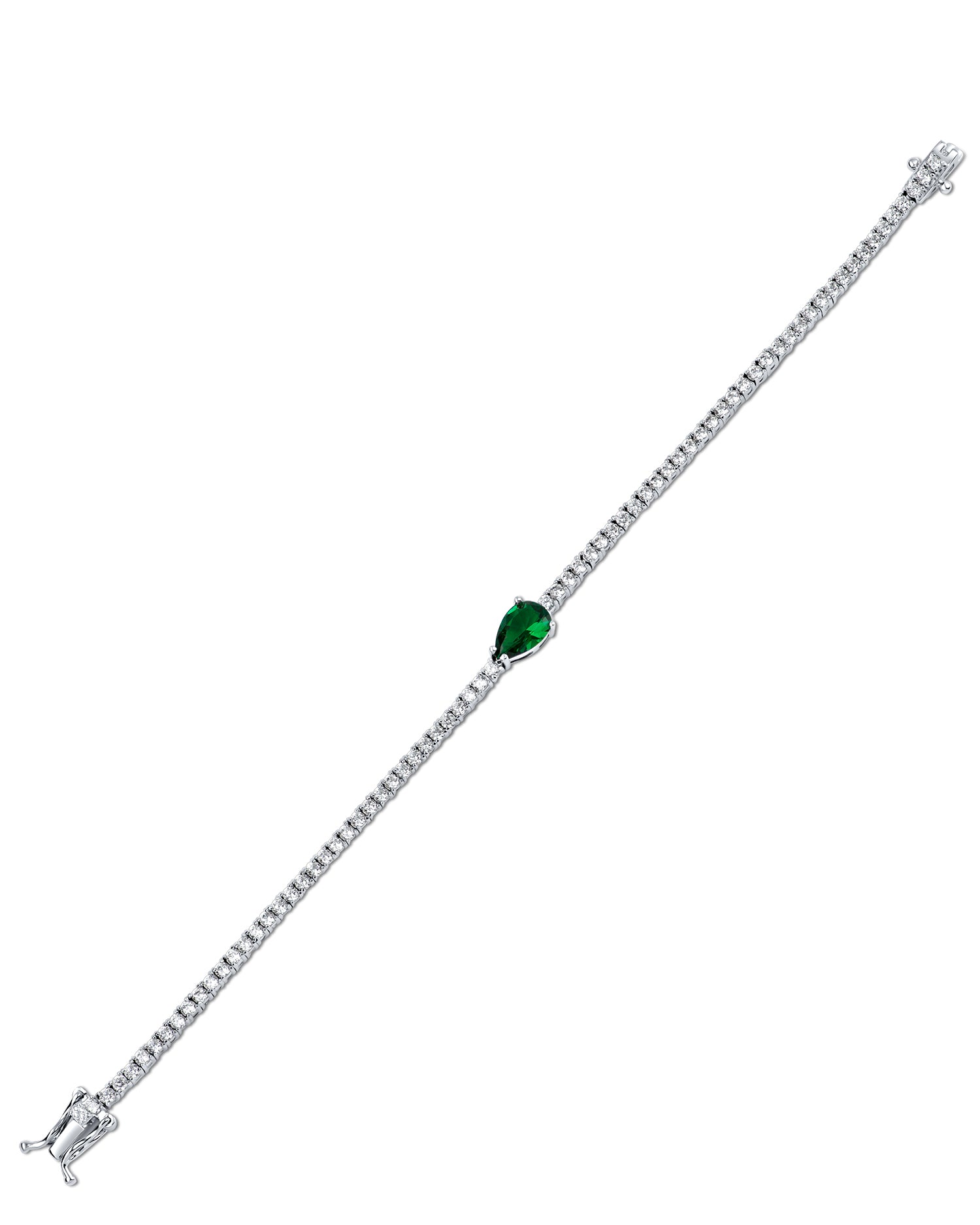 Emerald Pear CZ Bracelet