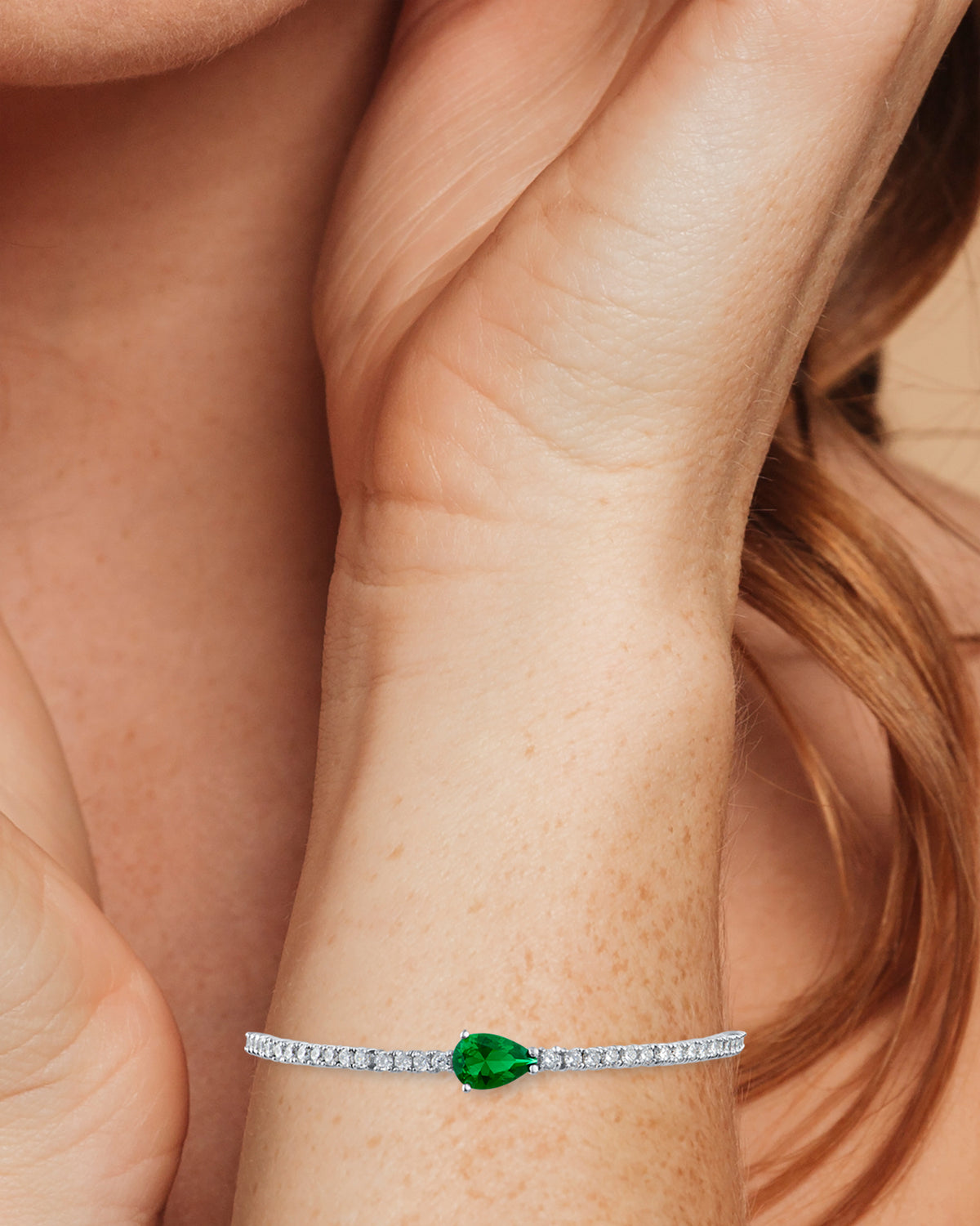 Emerald Pear CZ Bracelet