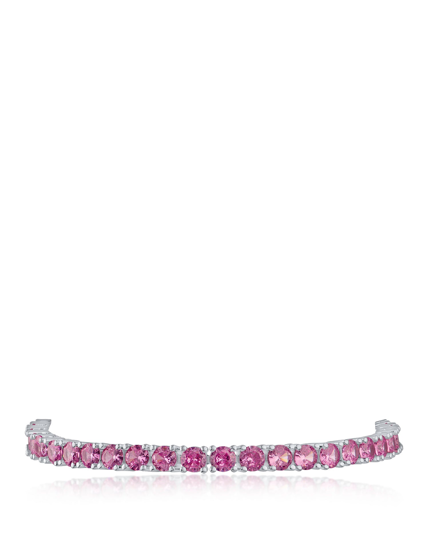 Pink Round CZ Bolo Bracelet
