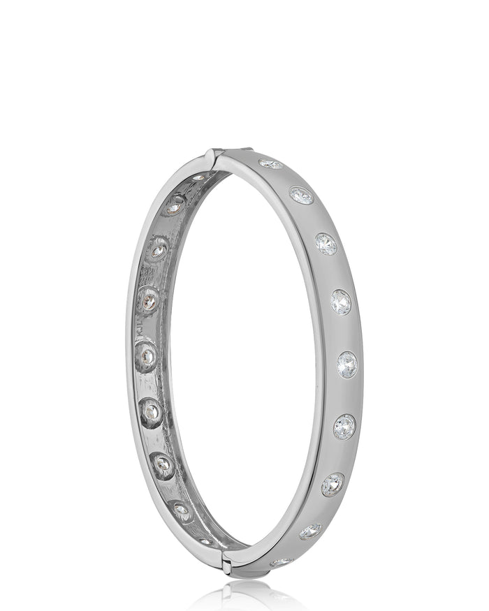 Round CZ Hinge Bangle