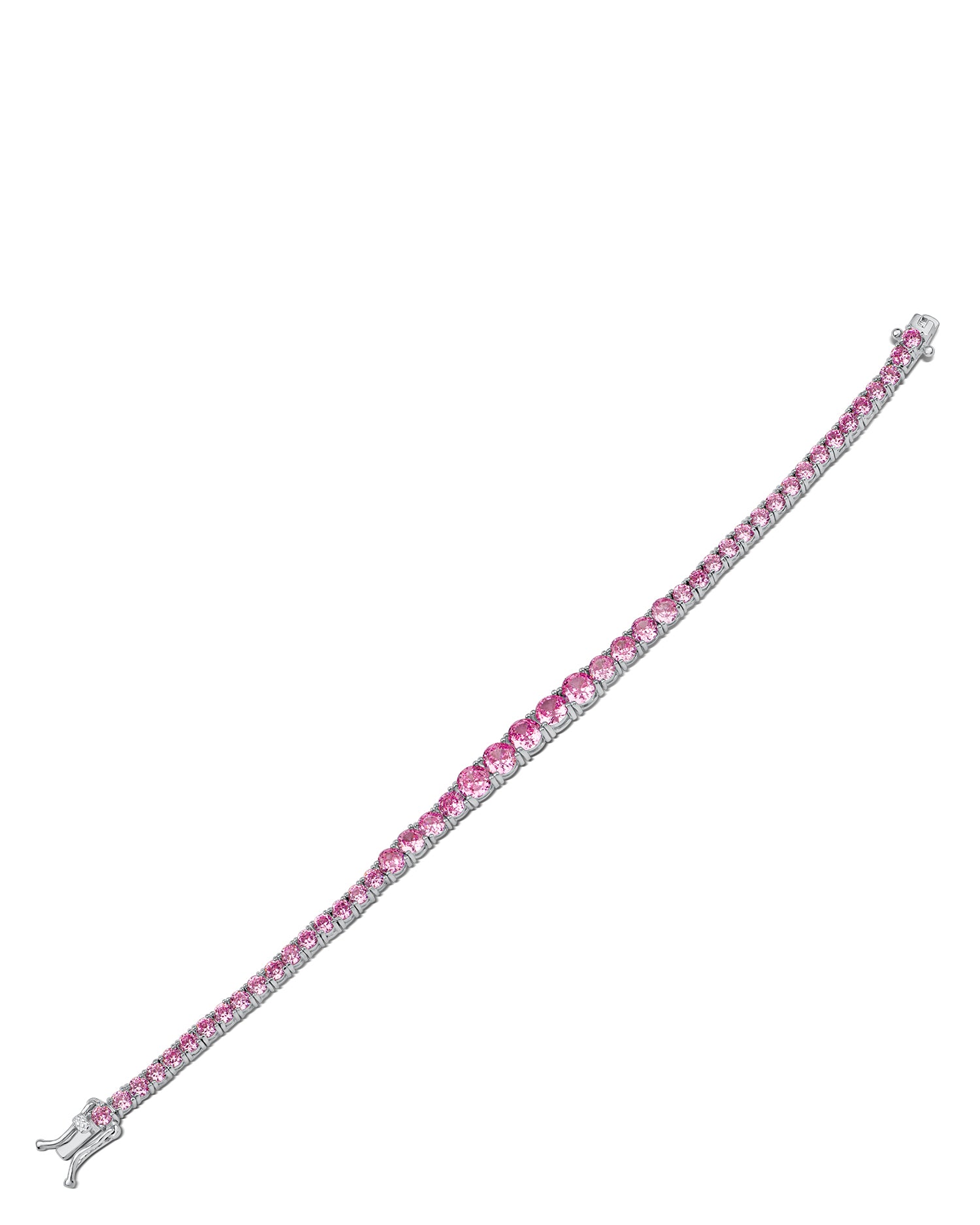 Pink CZ Graduated Tennis Bracelet