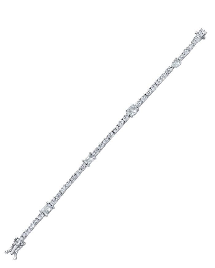 Round and Multi Shape CZ Bracelet