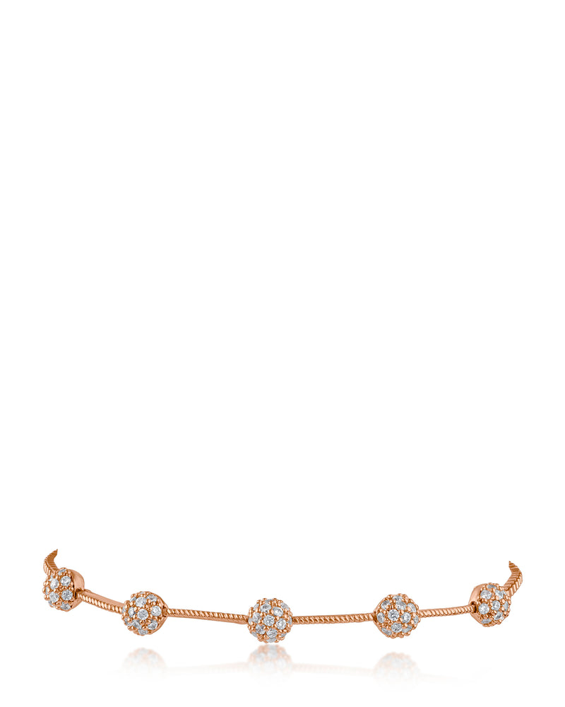 CZ Rondelle Bolo Bracelet