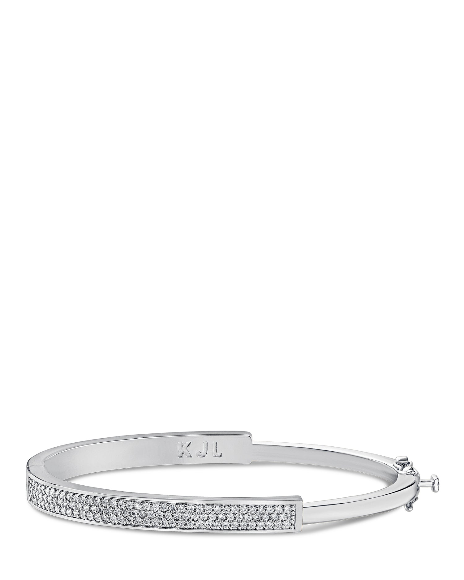 アクセサリー CTHY HIGH-END STRUCTURE WIDE BANGLE Pave CZ Half Wide Bangle