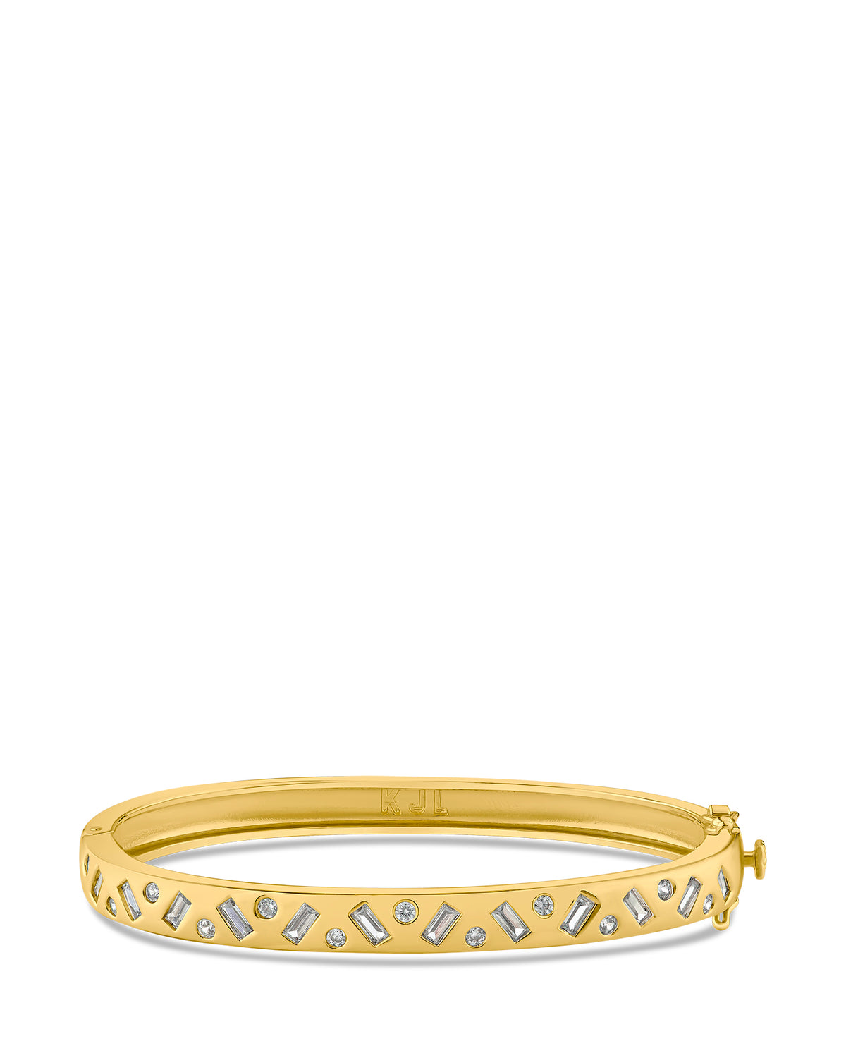 Round and Emerald CZ Inlay Bangle