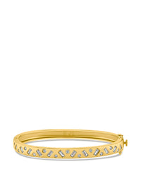 Round and Emerald CZ Inlay Bangle