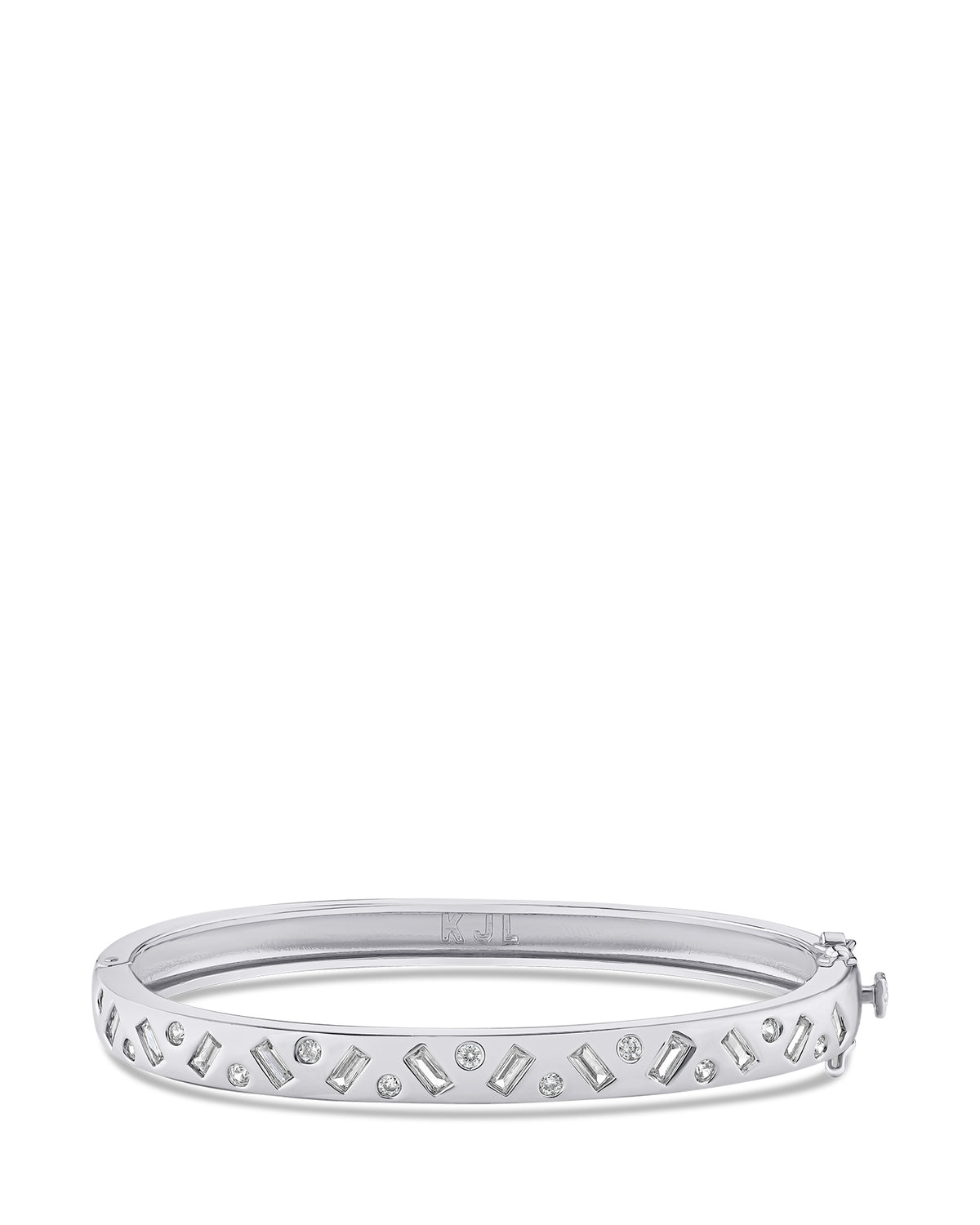 Round and Emerald CZ Inlay Bangle