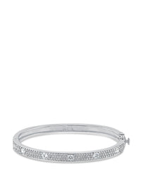 Pave and Round Hinged Bangle