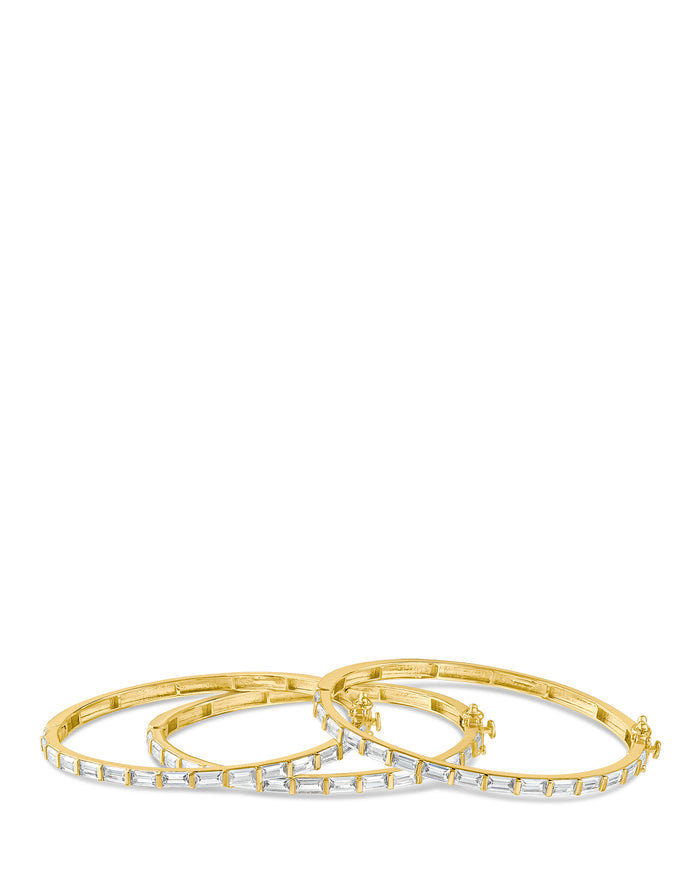 Baguette CZ Bangle Set