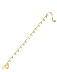 Gold Bezel CZ Charm Bracelet