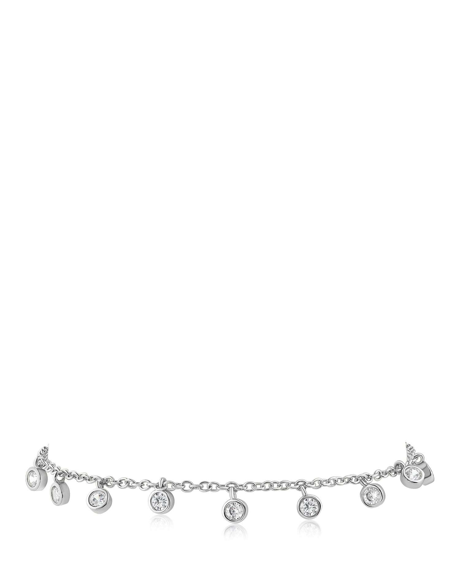Gold Bezel CZ Charm Bracelet
