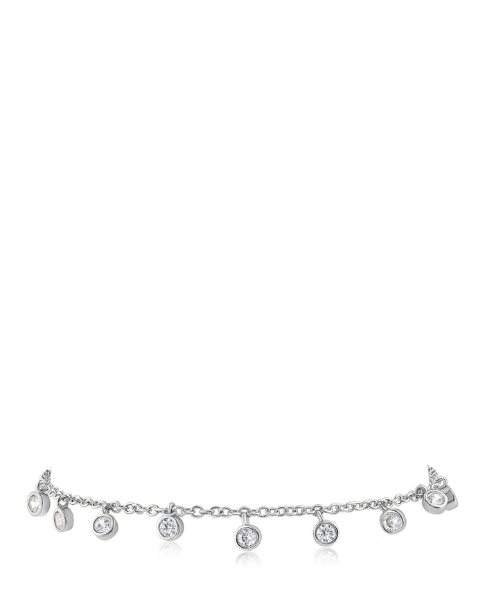 Gold Bezel CZ Charm Bracelet