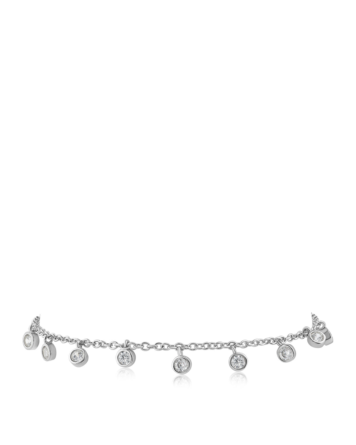 Gold Bezel CZ Charm Bracelet