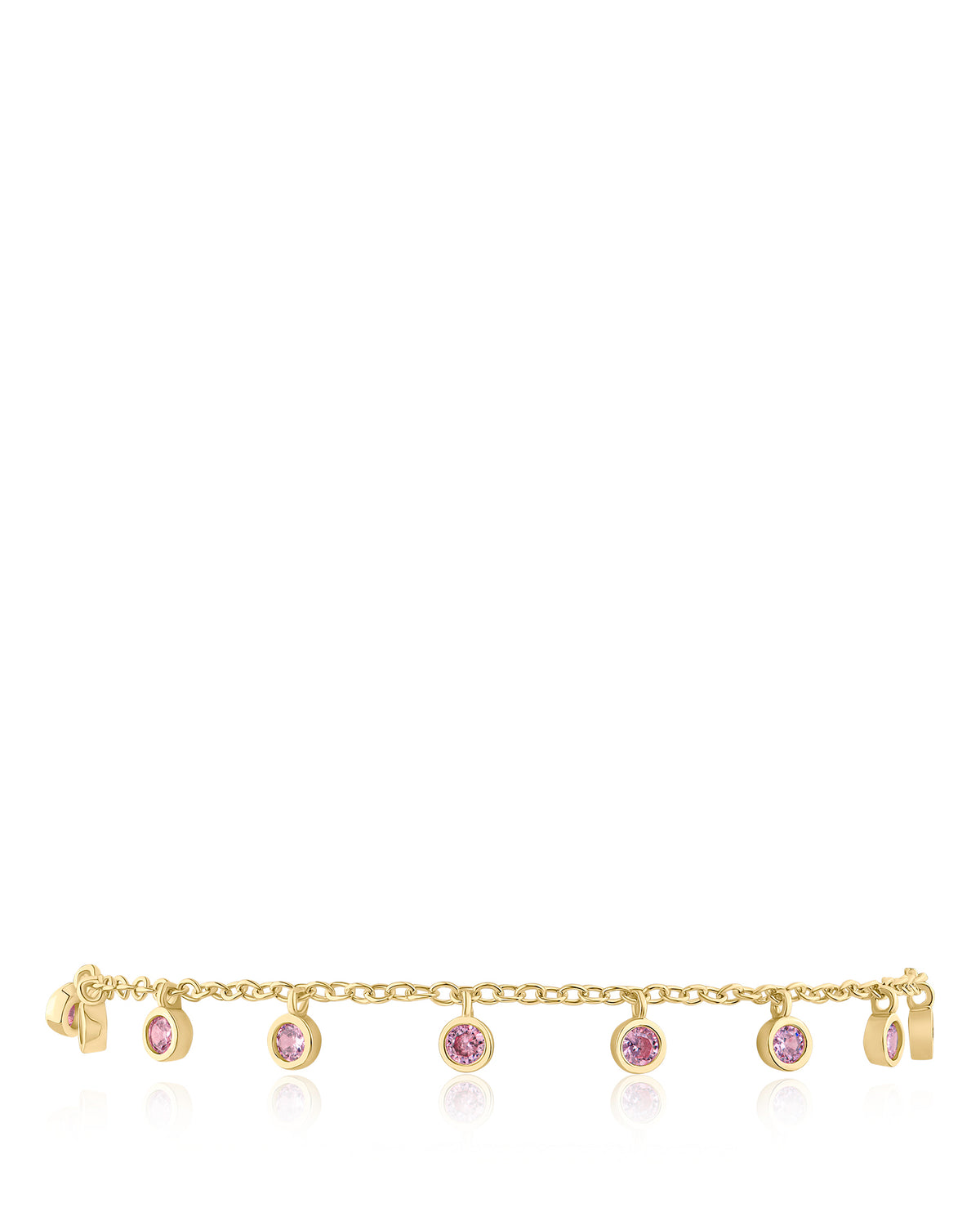 Gold Bezel CZ Charm Bracelet