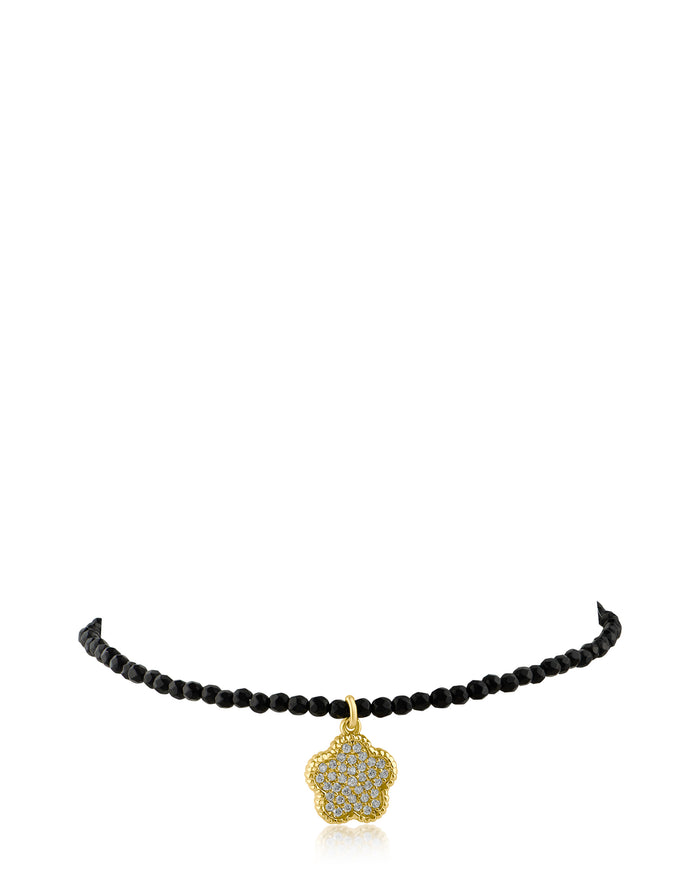 Pave Clover Beaded Bracelet