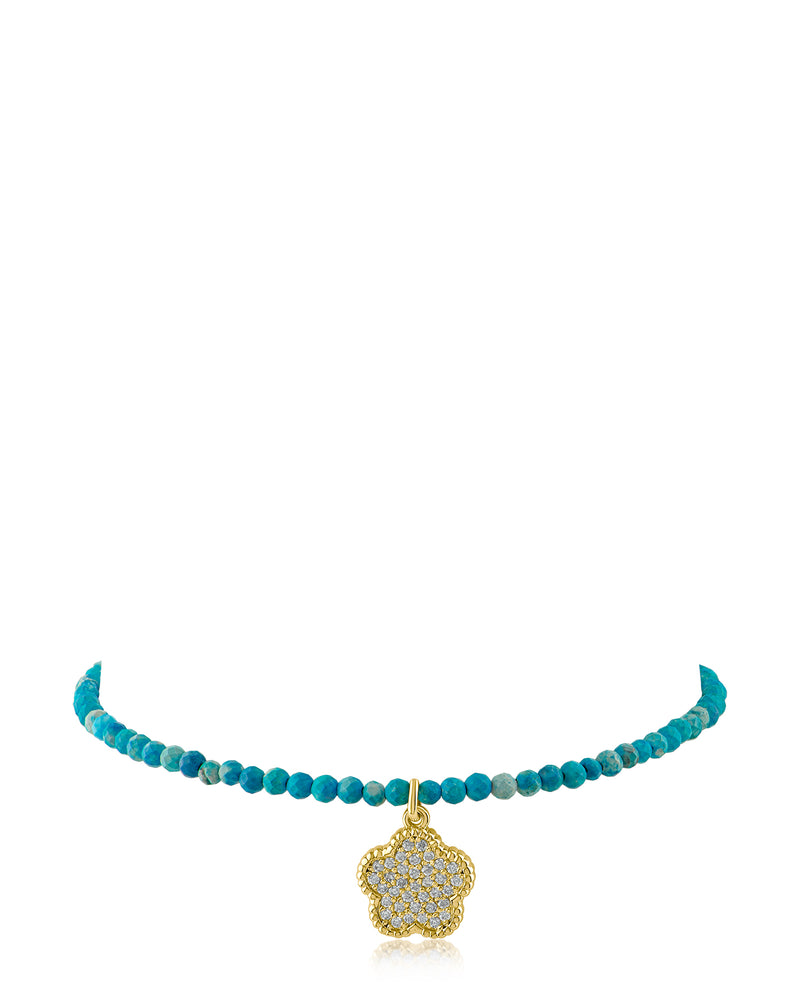 Pave Clover Beaded Bracelet