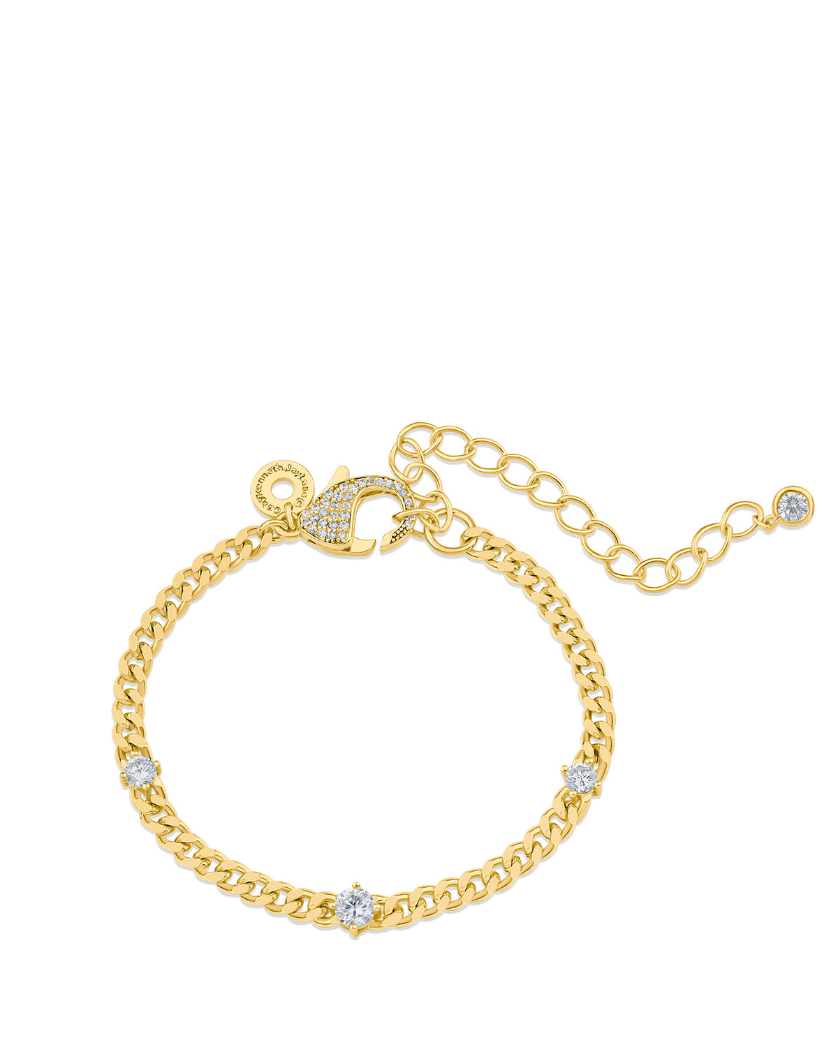 CZ Station Curb Chain Bracelet