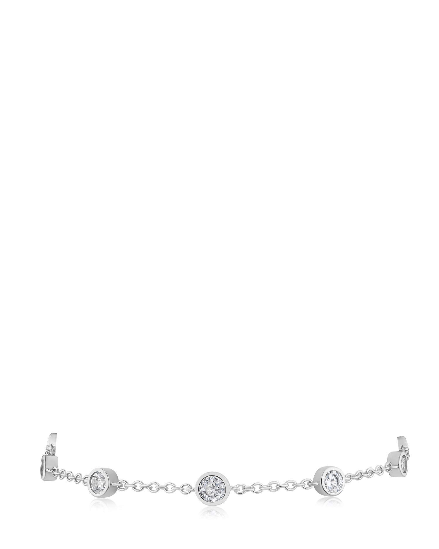 Round CZ Station Bracelet