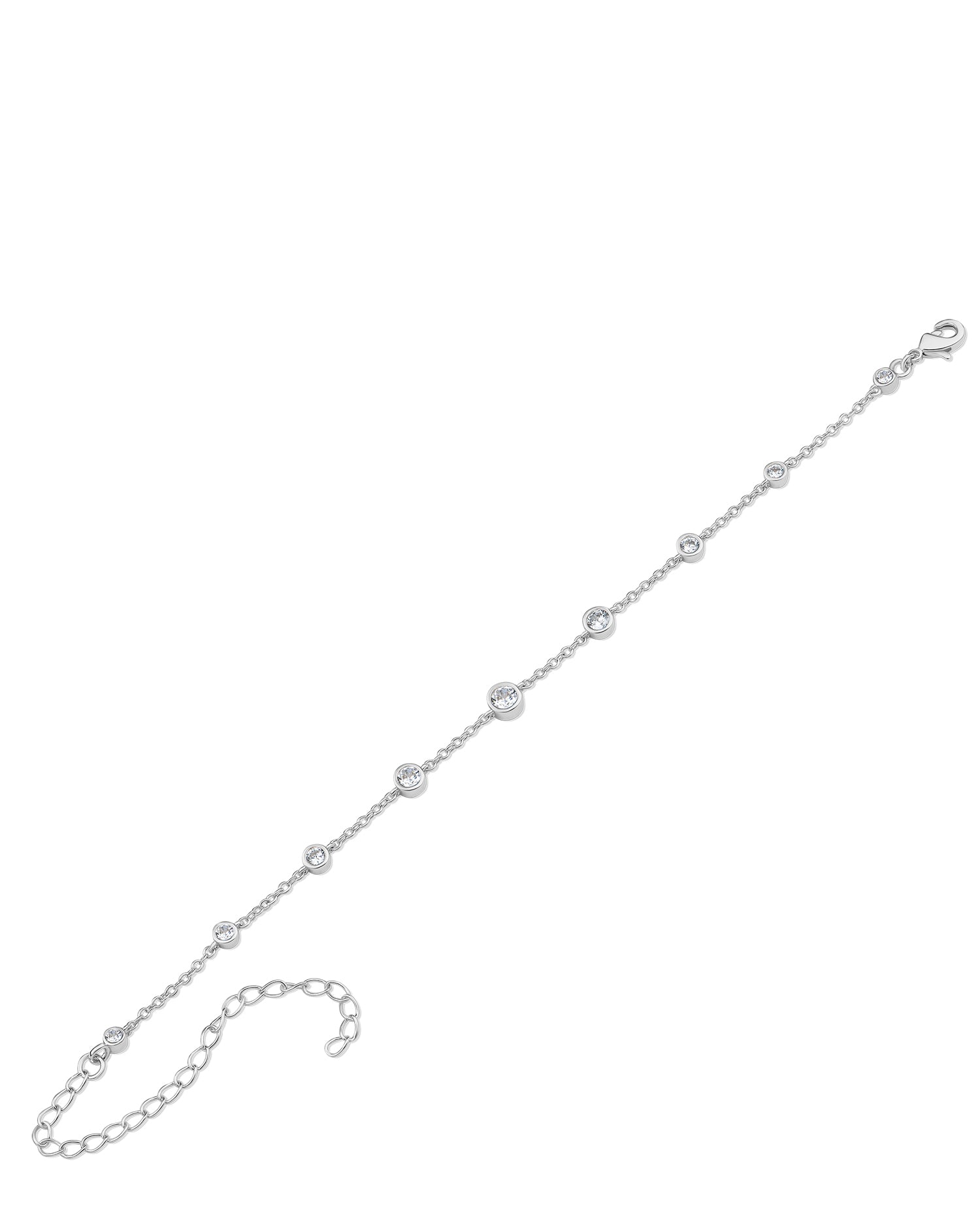 Round CZ Station Bracelet