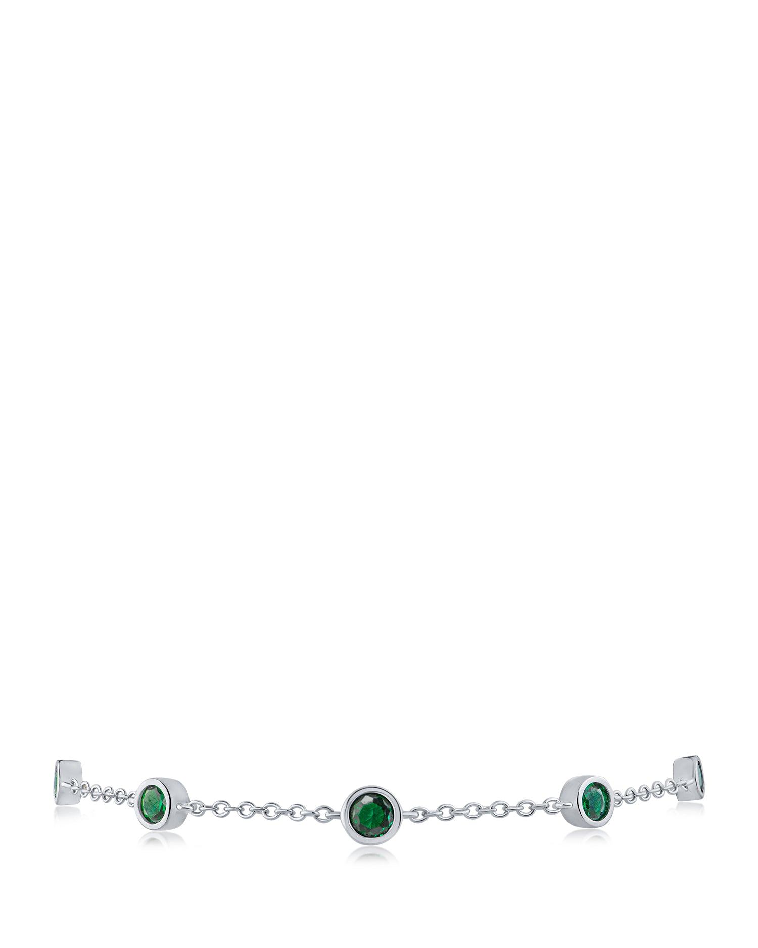 Round CZ Station Bracelet