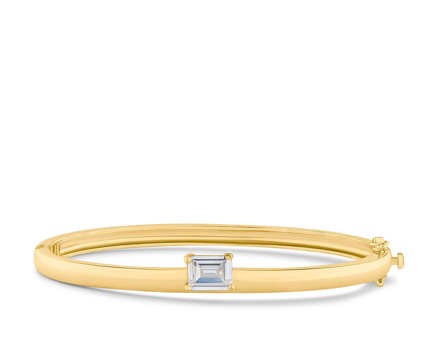 Asymmetrical Emerald CZ Bangle