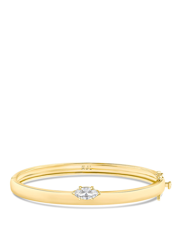 Marquise CZ Hinged Bangle
