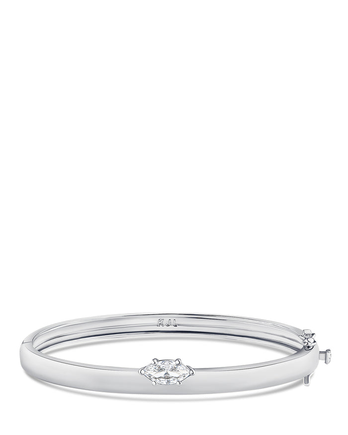 Marquise CZ Hinged Bangle