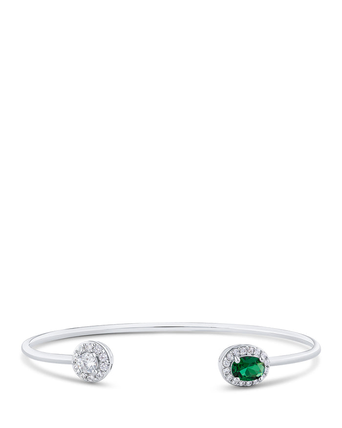 Open CZ Duo Cuff Bracelet