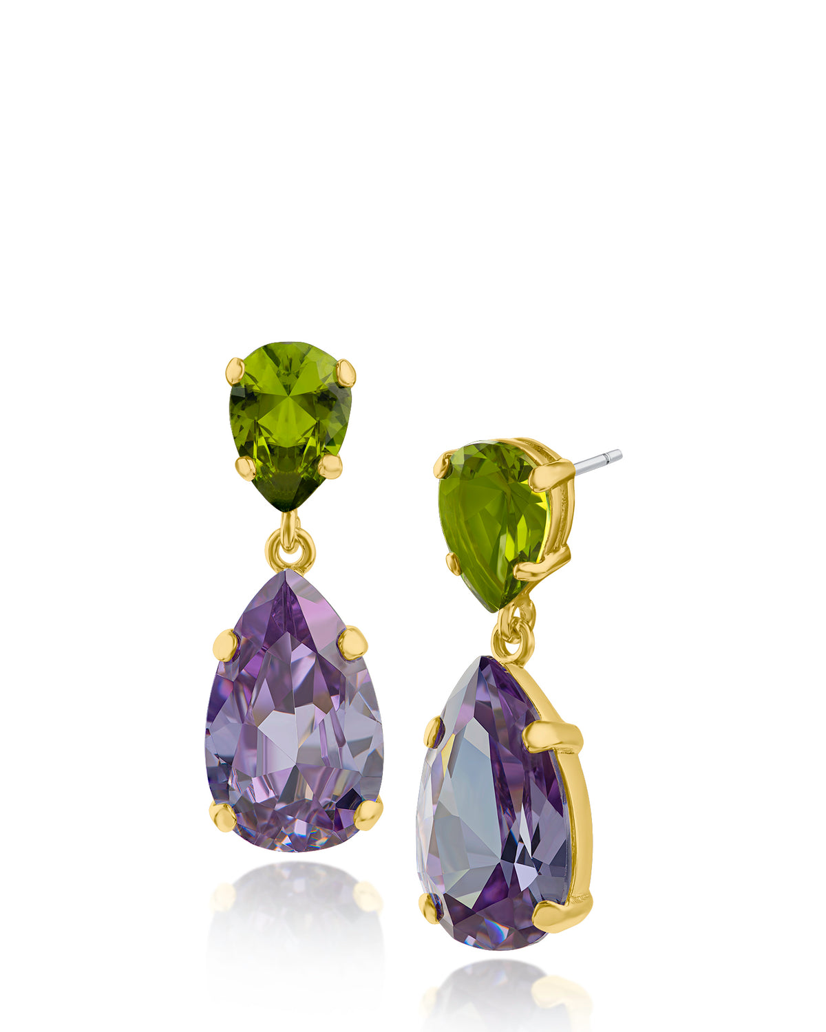 XL Pear double drop earring