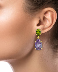 XL Pear double drop earring