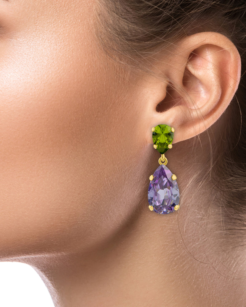 XL Pear double drop earring