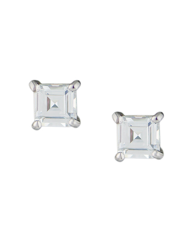 Asscher Stud Post Earrings