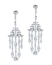 CZ Deco Fringe Earrings