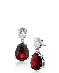 Double Pear CZ Drop with Ruby