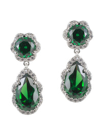 Round and Pear CZ Earrings
